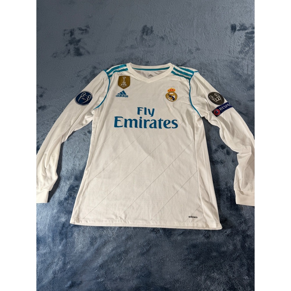 Adidas Real Madrid Jersey Mens L White Ronaldo 7 Long Sleeve 2017-18 Adizero